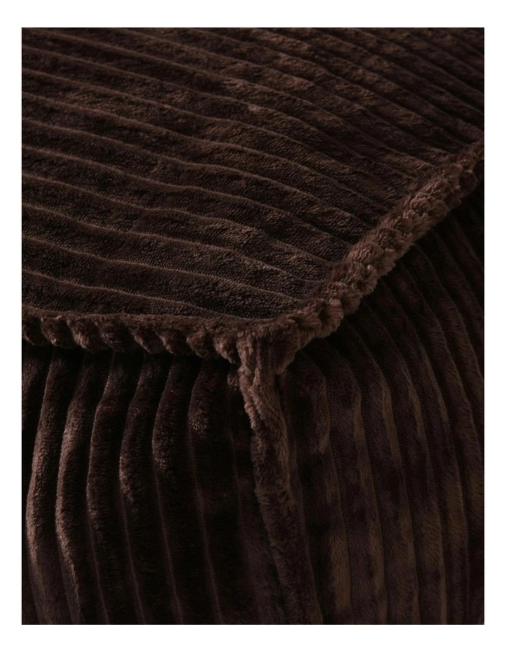 Wilde Ribbed Luxe Fleece Bean Bag Lounge Cover in Chestnut Brown image 5