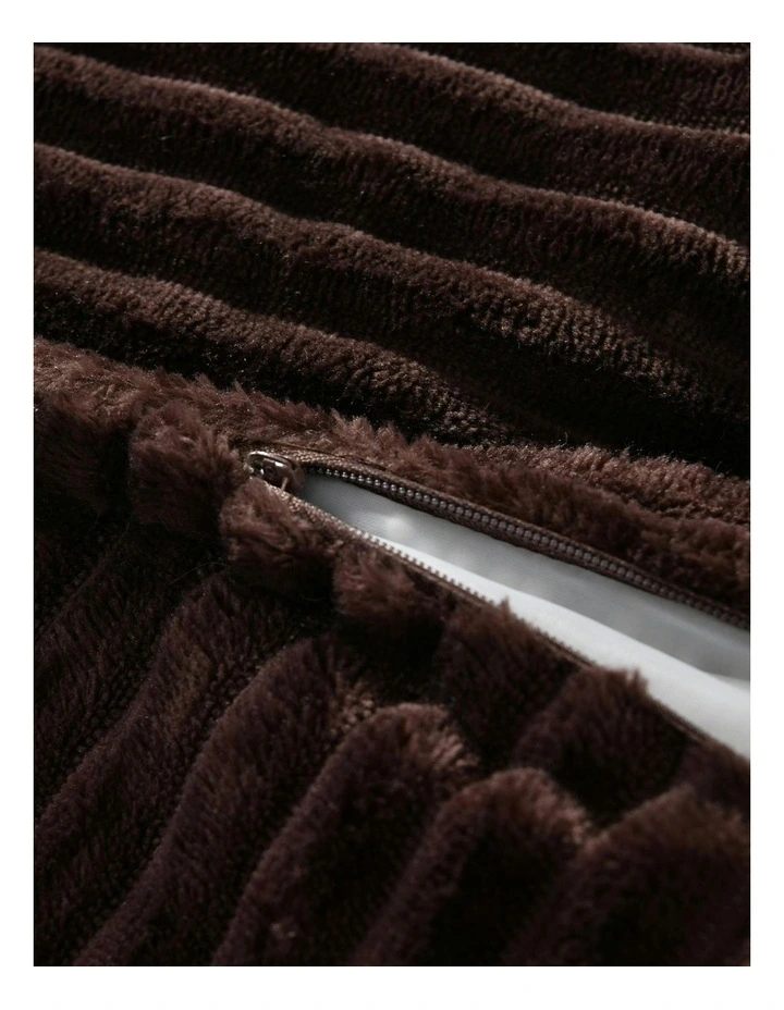 Wilde Ribbed Luxe Fleece Bean Bag Lounge Cover in Chestnut Brown image 6