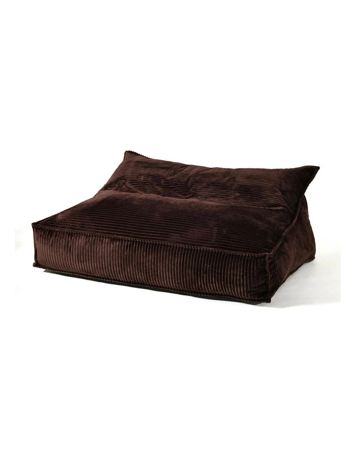 Wilde Ribbed Luxe Fleece Double Sofa Bean Bag Lounge Cover in Chestnut Brown image 2