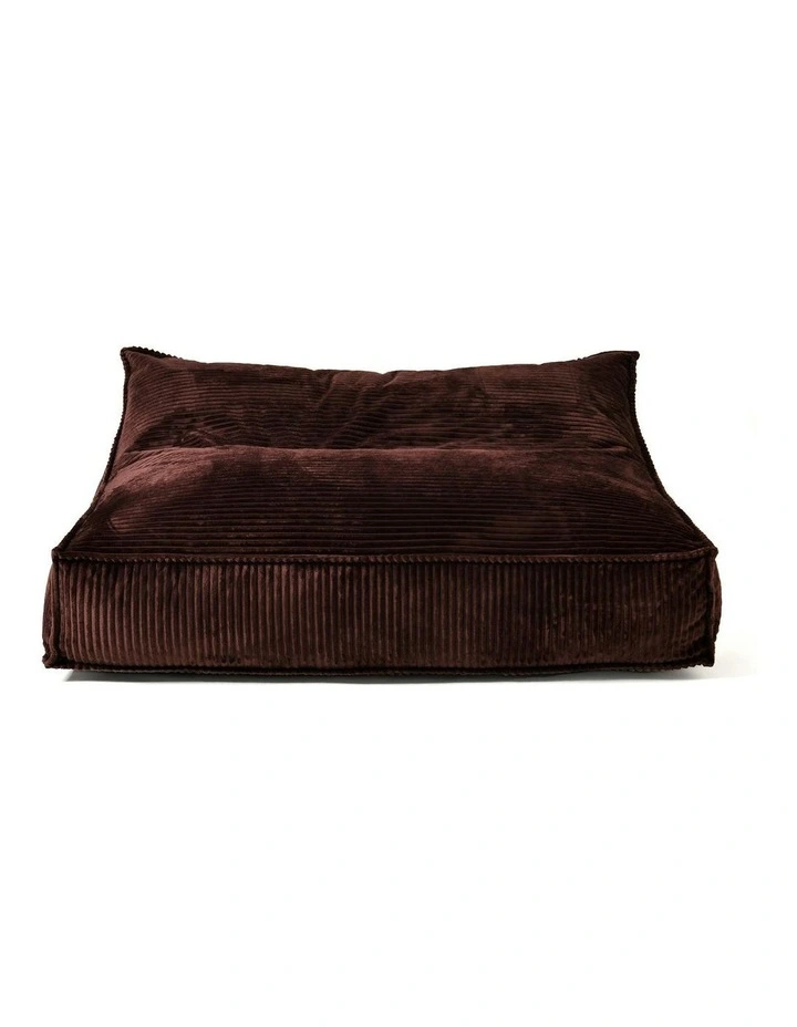 Wilde Ribbed Luxe Fleece Double Sofa Bean Bag Lounge Cover in Chestnut Brown image 3
