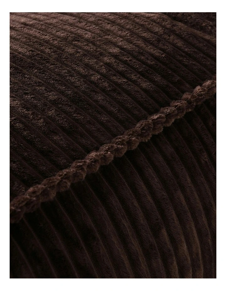 Wilde Ribbed Luxe Fleece Double Sofa Bean Bag Lounge Cover in Chestnut Brown image 4