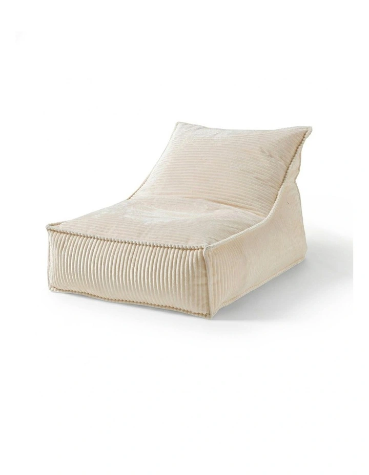Wilde Ribbed Luxe Fleece Bean Bag Lounge Cover in Vanilla Cream image 2