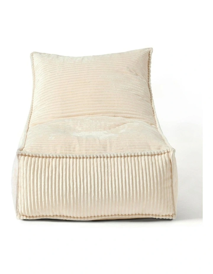Wilde Ribbed Luxe Fleece Bean Bag Lounge Cover in Vanilla Cream image 3