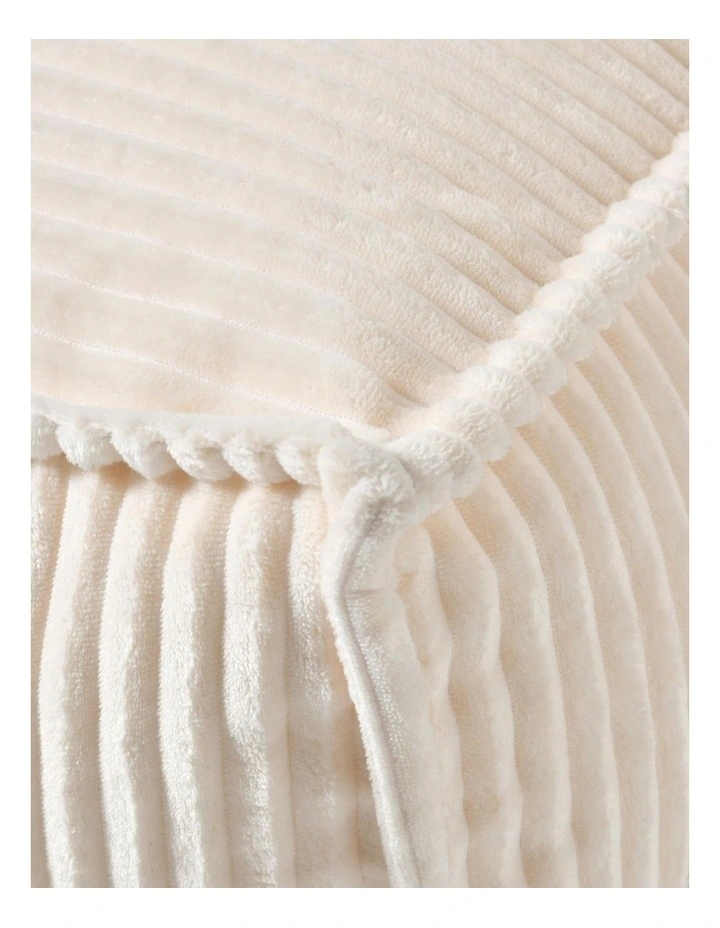 Wilde Ribbed Luxe Fleece Bean Bag Lounge Cover in Vanilla Cream image 5