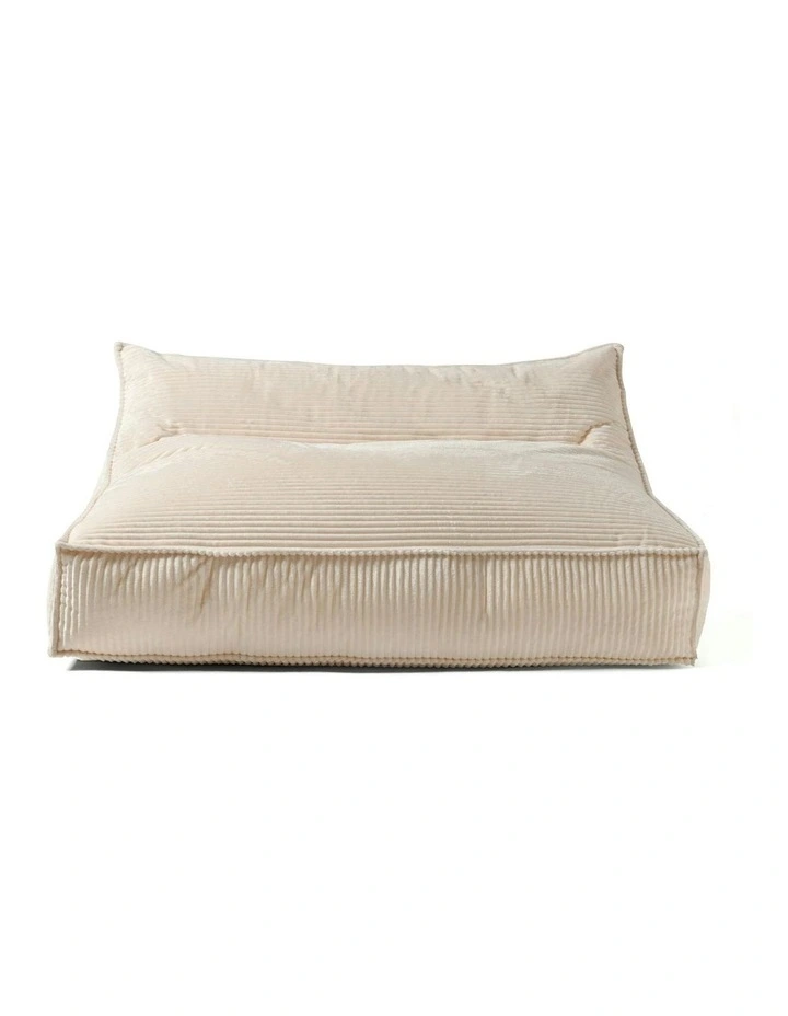 Wilde Ribbed Luxe Fleece Double Sofa Bean Bag Lounge Cover in Vanilla Cream image 3