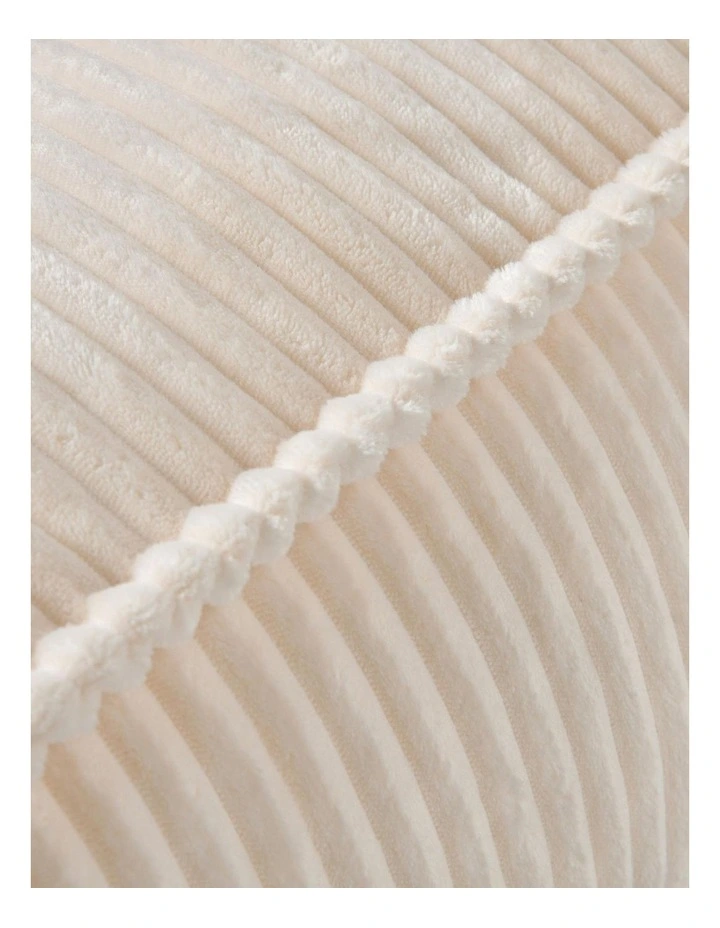 Wilde Ribbed Luxe Fleece Double Sofa Bean Bag Lounge Cover in Vanilla Cream image 4