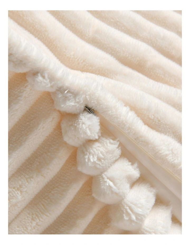 Wilde Ribbed Luxe Fleece Double Sofa Bean Bag Lounge Cover in Vanilla Cream image 6