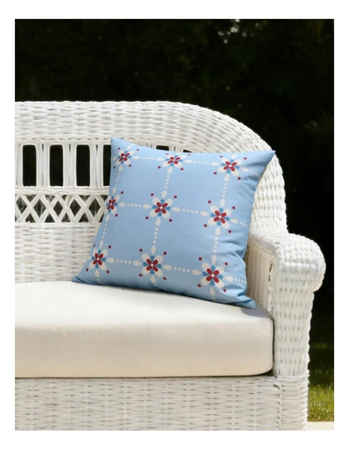 Fiore Printed Outdoor Cushion 50 x 50cm in Sky image 7