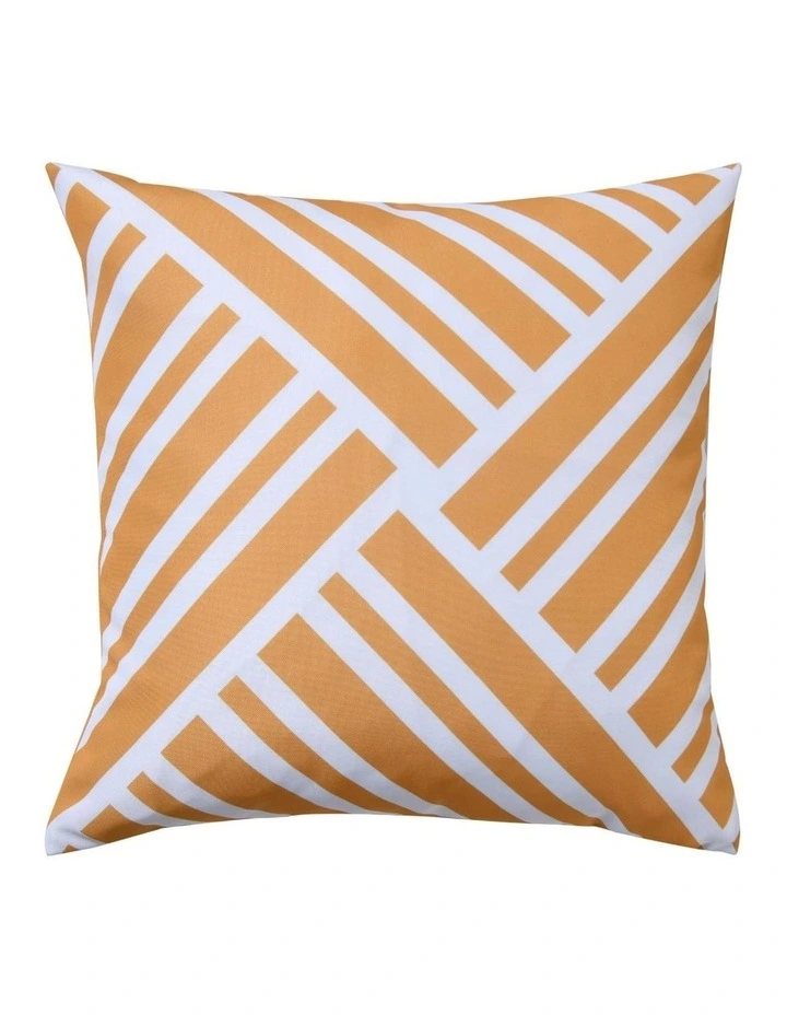 Sol Stripes Printed Outdoor Cushion 50 x 50cm in Mustard image 1
