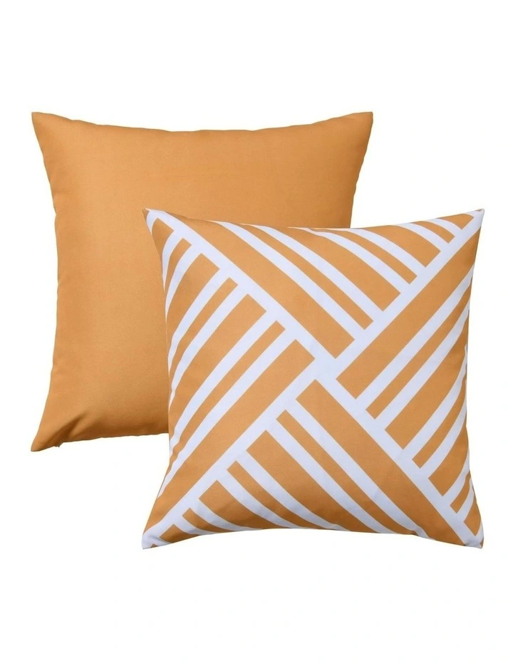 Sol Stripes Printed Outdoor Cushion 50 x 50cm in Mustard image 5
