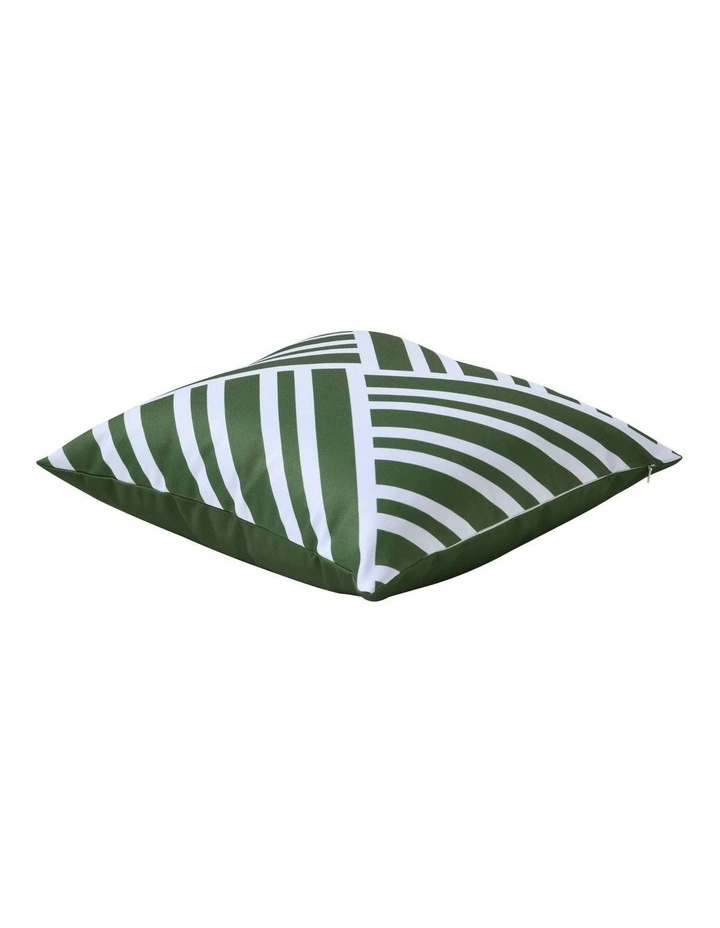 Sol Stripes Printed Outdoor Cushion 50 x 50cm in Olive image 3