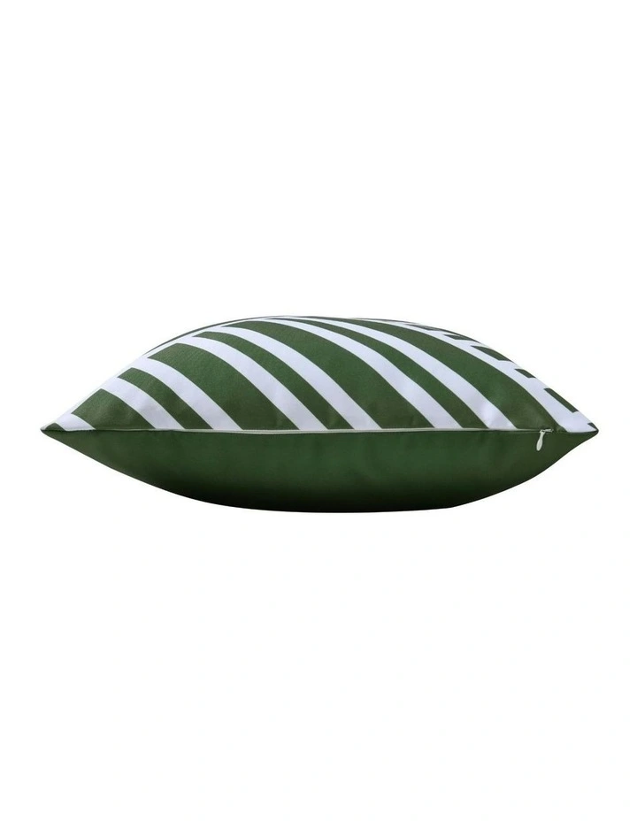 Sol Stripes Printed Outdoor Cushion 50 x 50cm in Olive image 4