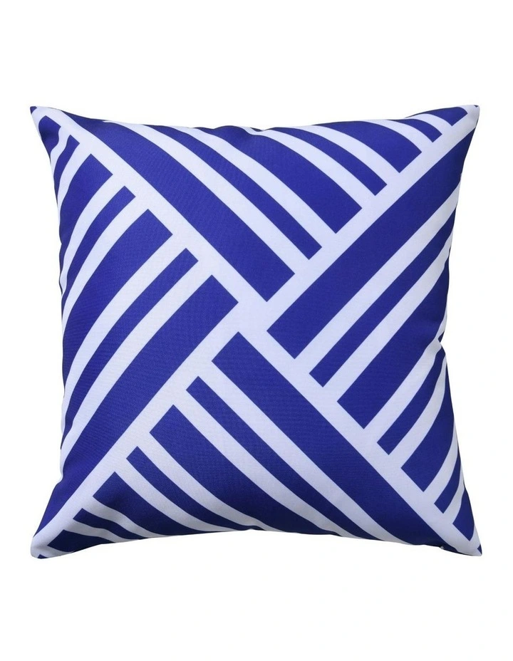 Sol Stripes Printed Outdoor Cushion 50 x 50cm in Blue image 1