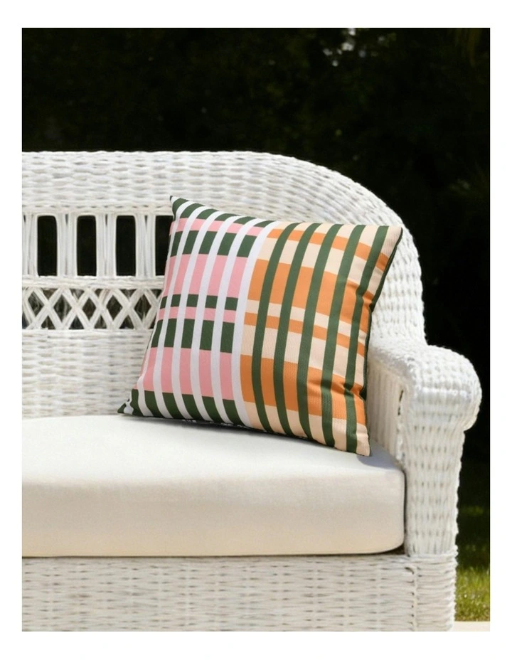 Linnea Printed Outdoor Cushion 50 x 50cm in Olive image 7