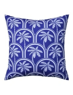 Isola Palms Printed Outdoor Cushion 50 x 50cm in Blue