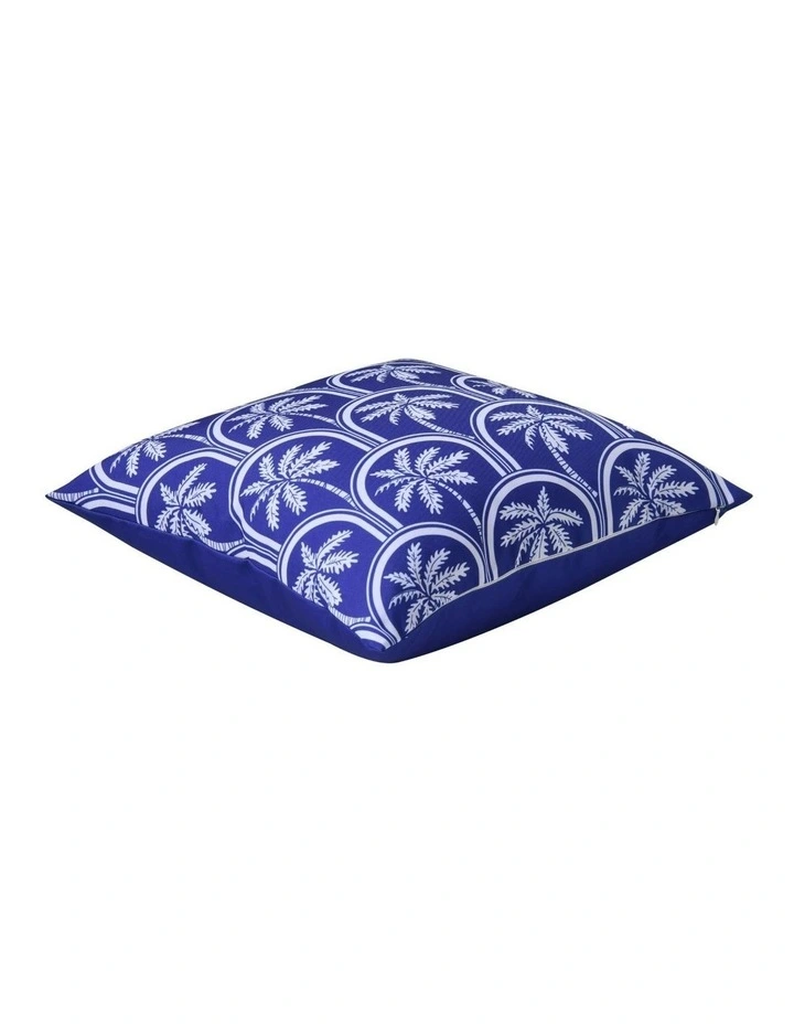 Isola Palms Printed Outdoor Cushion 50 x 50cm in Blue image 3