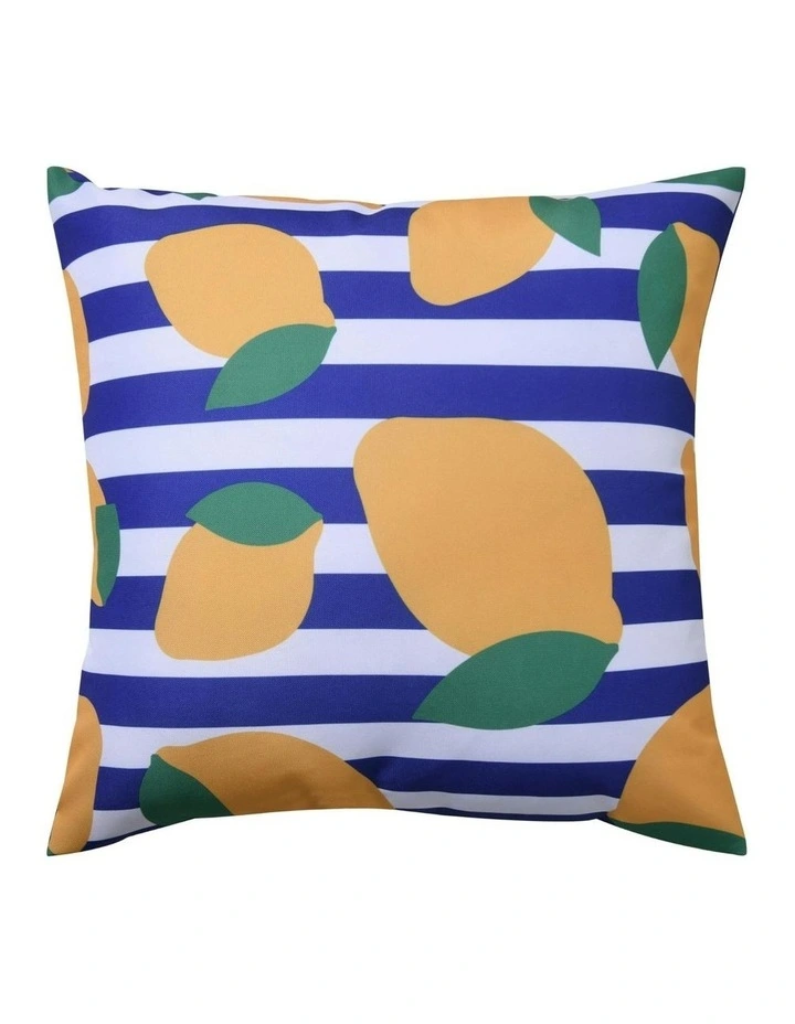 Limone Printed Outdoor Cushion 50 x 50cm in Blue image 1