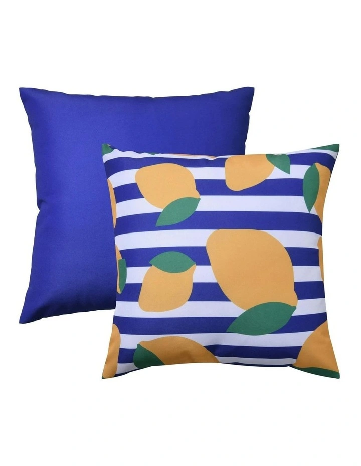 Limone Printed Outdoor Cushion 50 x 50cm in Blue image 5