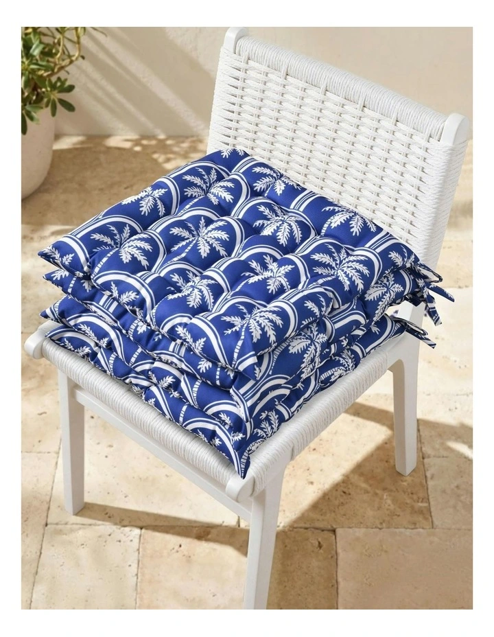 Isola Palms Printed Outdoor Seat Cushions 40x40cm 4 Pack in Blue image 7