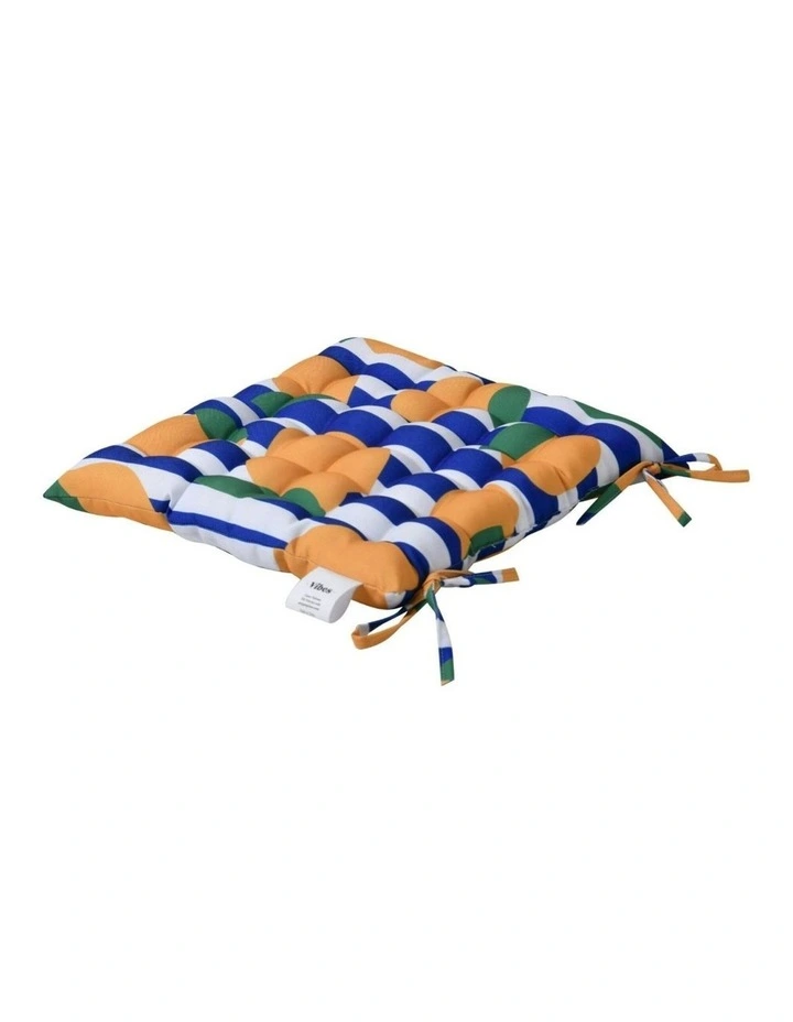 Limone Printed Outdoor Seat Cushions 4 Pack in Blue image 4