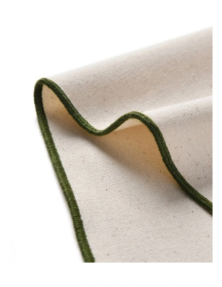 Harvest Table Runner with Placemats Set of 6 in Natural/Olive image 3