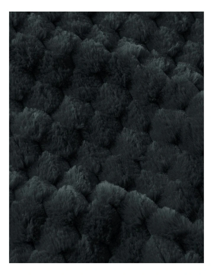 Emmett Textured Faux Fur Heated Throw in Charcoal image 4