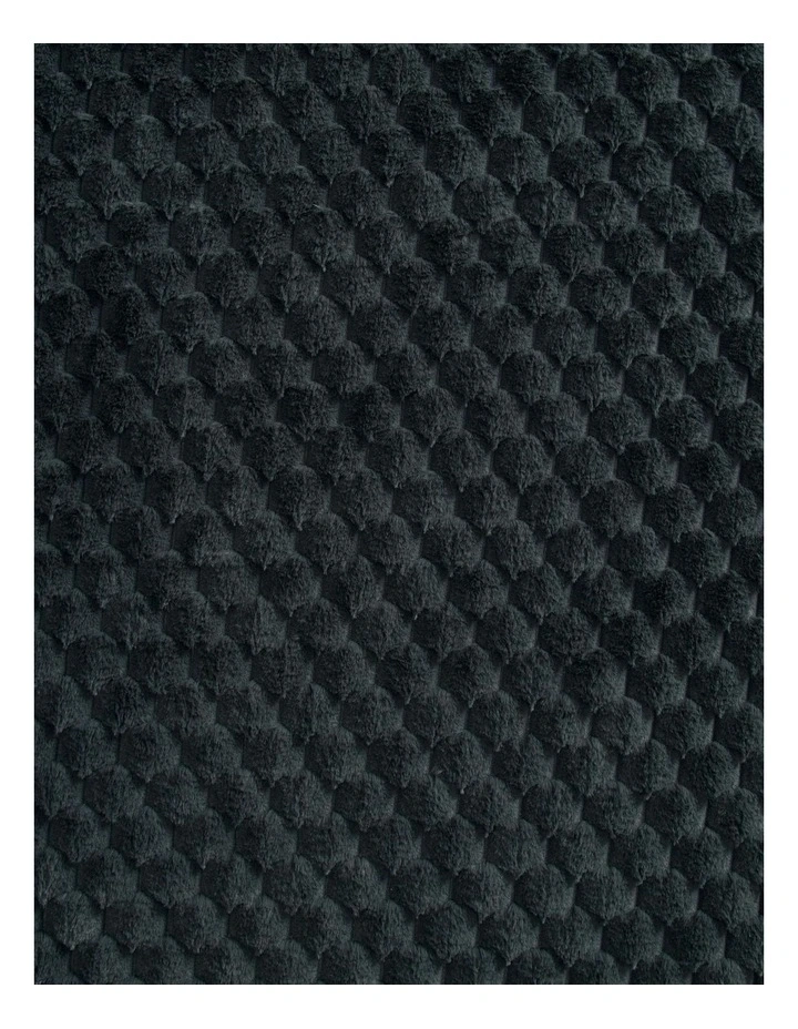 Emmett Textured Faux Fur Heated Throw in Charcoal image 5