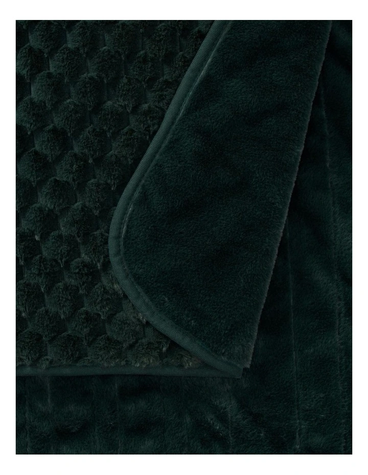 Emmett Textured Faux Fur Heated Throw in Deep Teal image 3