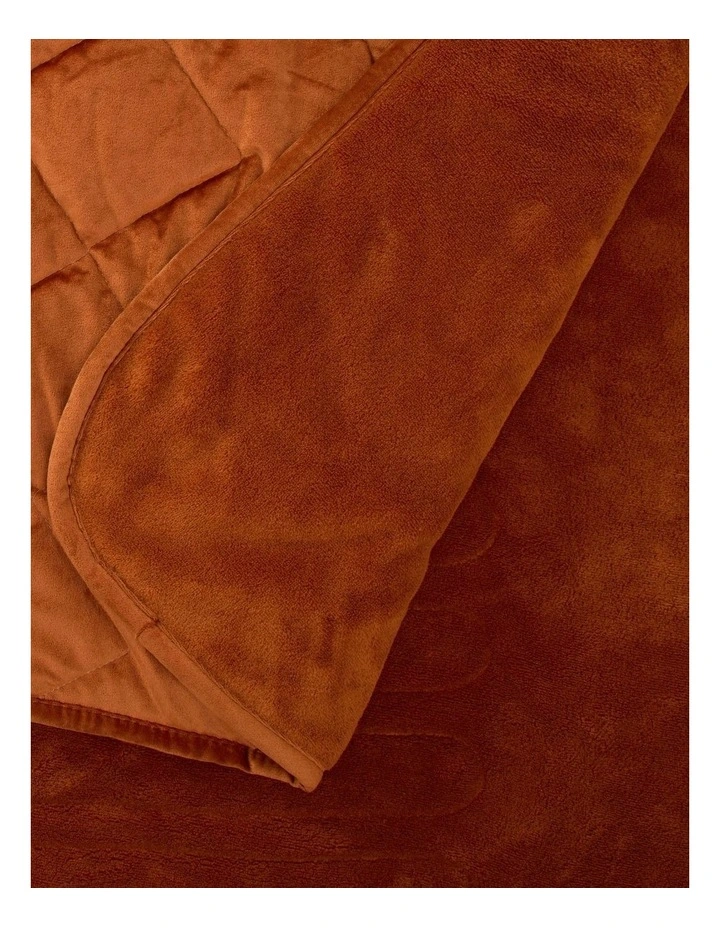Haven Velvet Heated Throw in Rust image 3