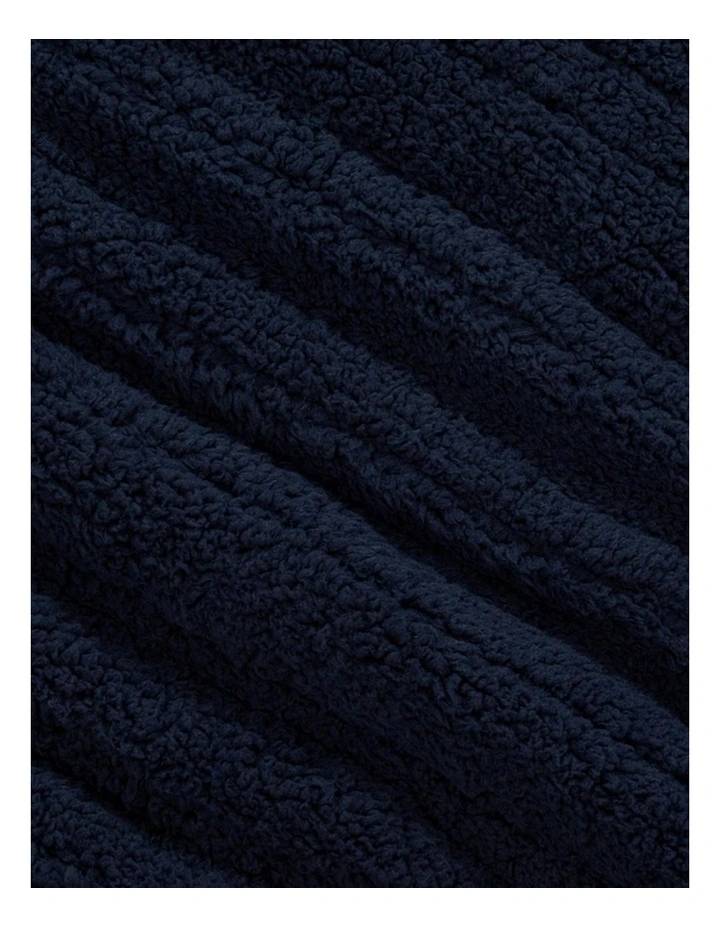 Eve Reversible Sherpa & Coral Fleece Heated Throw in Midnight Blue/Sky image 4
