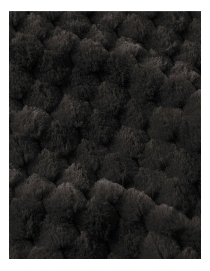 Emmett Textured Faux Fur Throw in Charcoal image 4