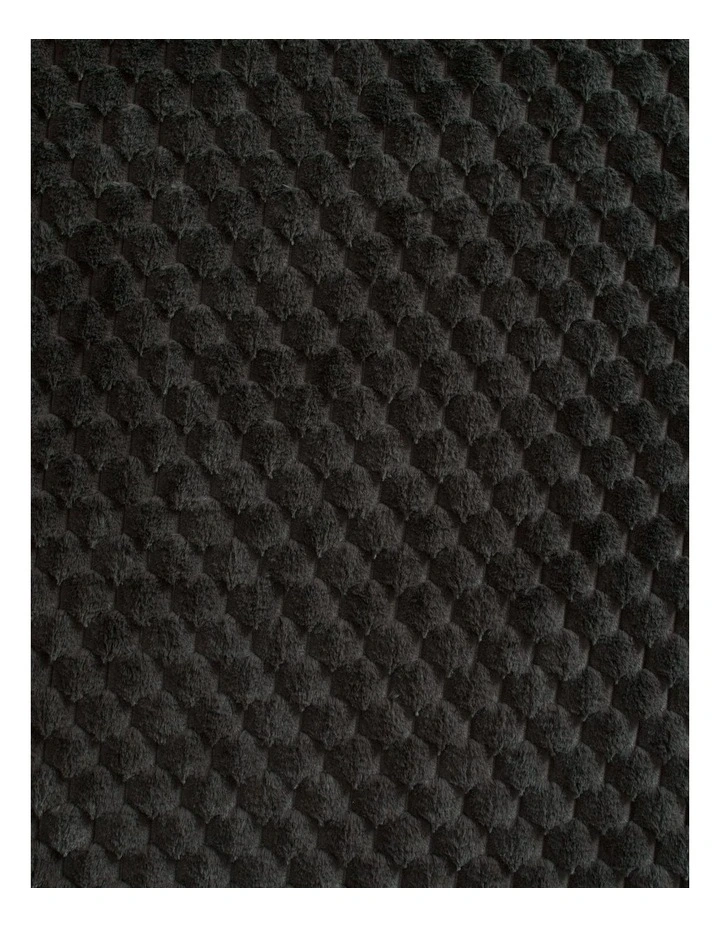 Emmett Textured Faux Fur Throw in Charcoal image 6