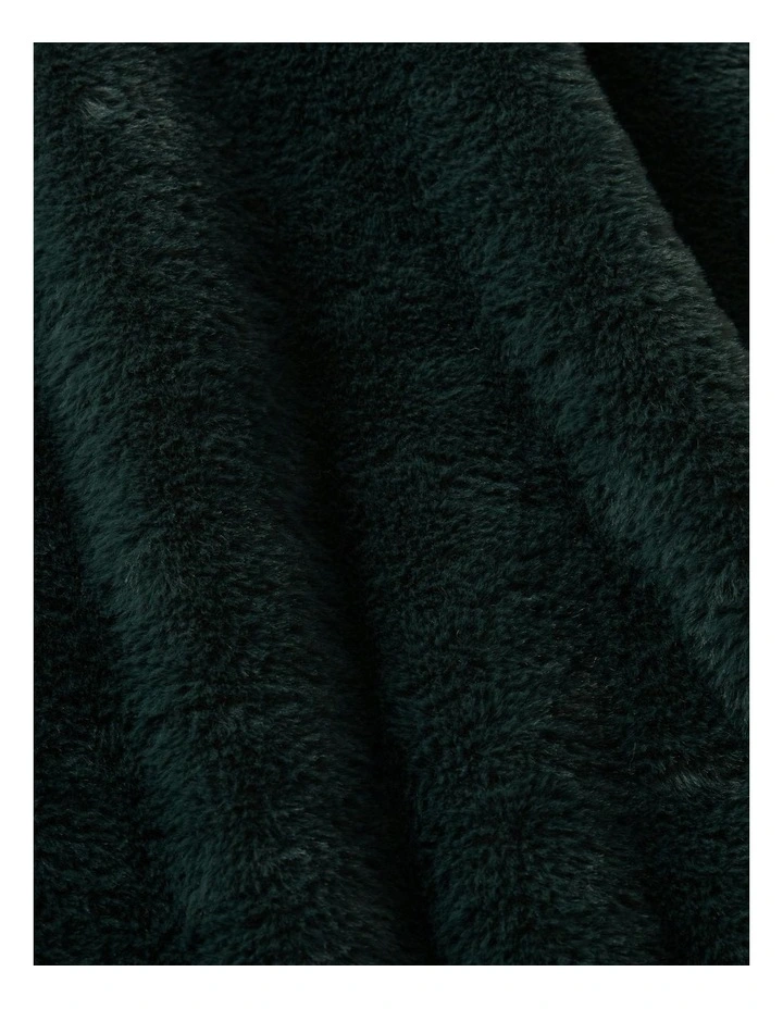 Emmett Textured Faux Fur Throw in Deep Teal image 5