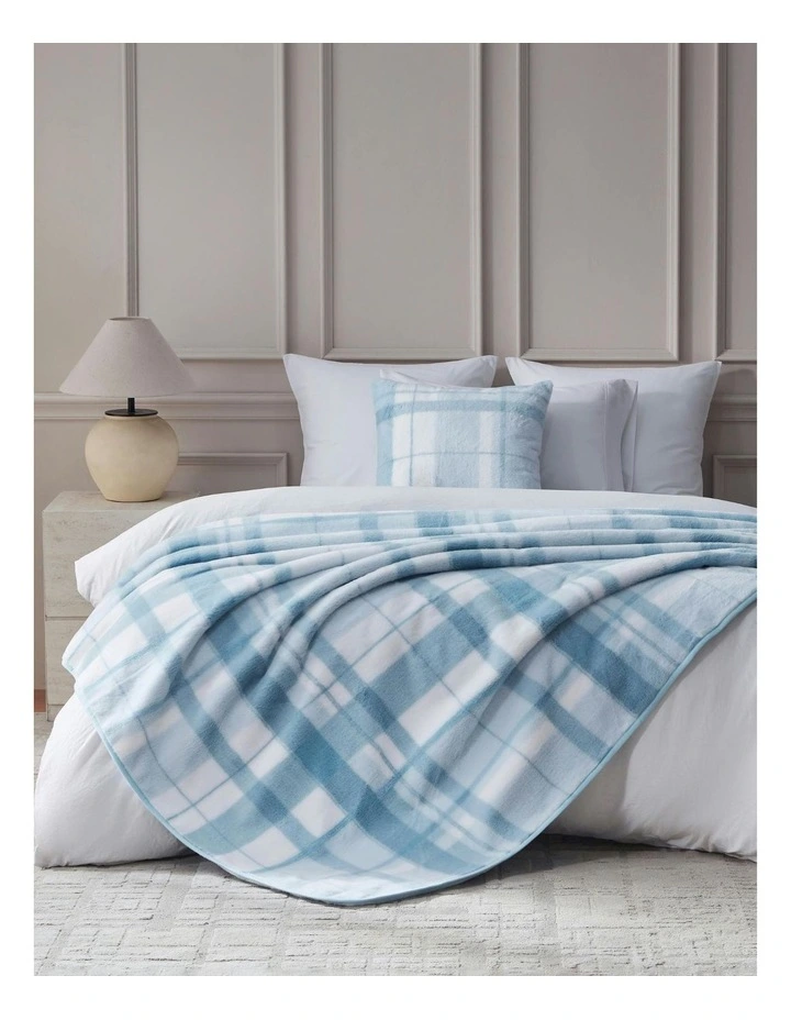 Wynter Reversible Faux Fur Throw in Blue image 2