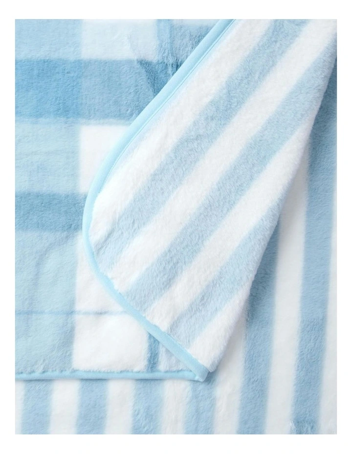 Wynter Reversible Faux Fur Throw in Blue image 3