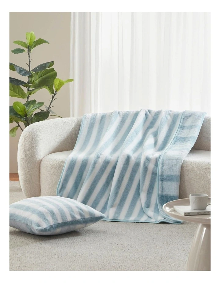 Wynter Reversible Faux Fur Throw in Blue image 6