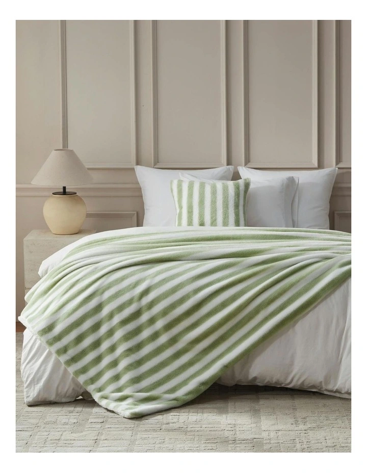 Linea Faux Fur Throw in Olive image 2