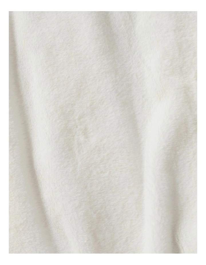 Denver Carved Stripe Faux Fur Throw in Natural image 6