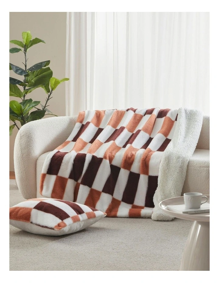 Alma Faux Fur Throw in Chocolate Mousse image 1