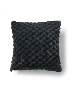 Emmett Textured Faux Fur Cushion 50x50cm in Charcoal