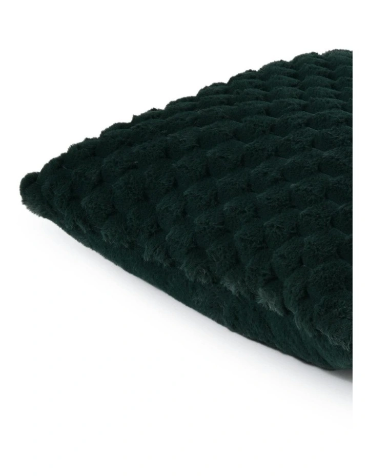 Emmett Textured Faux Fur Cushion 50x50cm in Deep Teal image 3