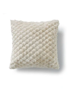 Emmett Textured Faux Fur Cushion 50x50cm in Cream