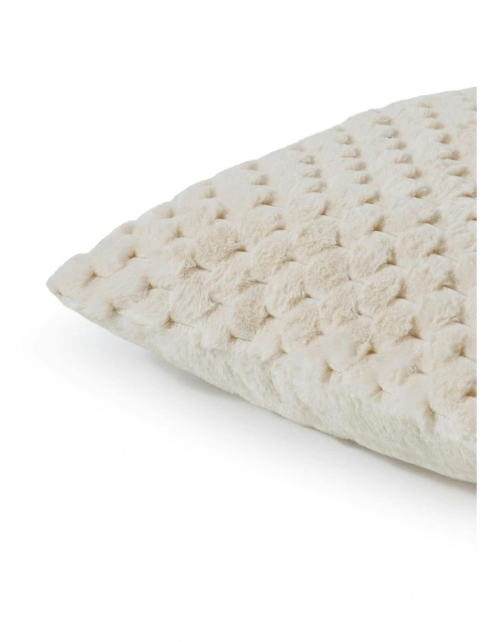 Emmett Textured Faux Fur Cushion 50x50cm in Cream image 3