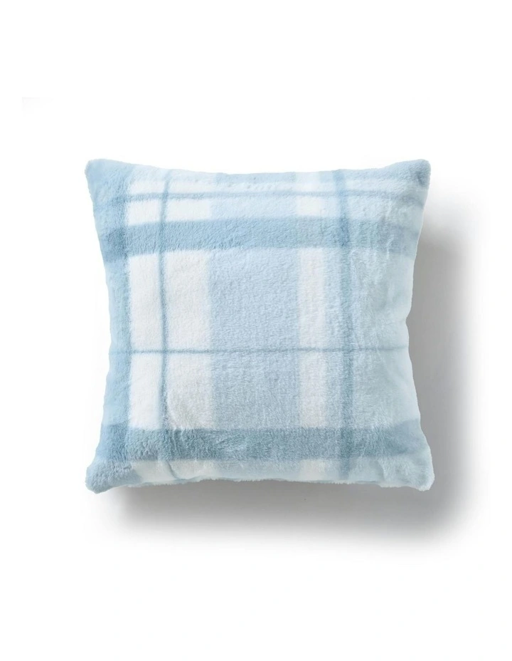 Wynter Reversible Faux Fur Cushion 50x50cm in Blue image 1