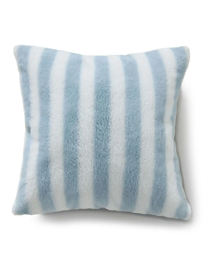 Wynter Reversible Faux Fur Cushion 50x50cm in Blue image 2