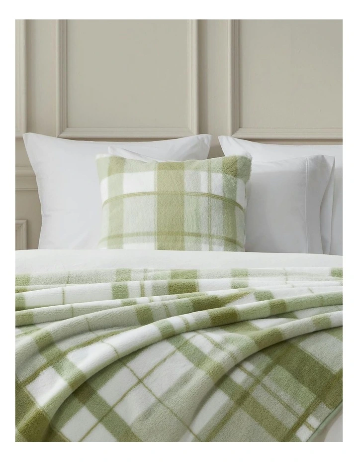 Wynter Reversible Faux Fur Cushion 50x50cm in Olive image 5