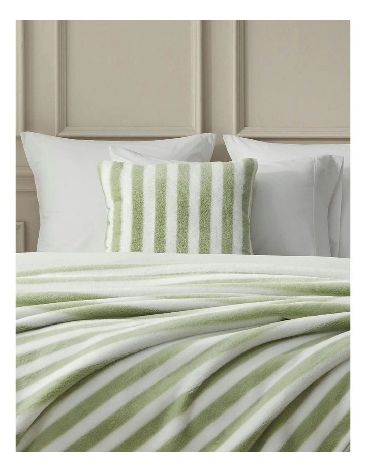 Wynter Reversible Faux Fur Cushion 50x50cm in Olive image 6