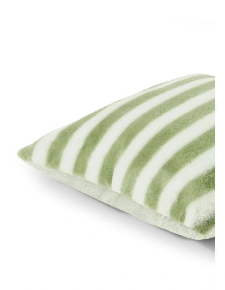 Linea Faux Fur Cushion 50x50cm in Olive image 3