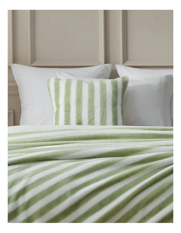 Linea Faux Fur Cushion 50x50cm in Olive image 4