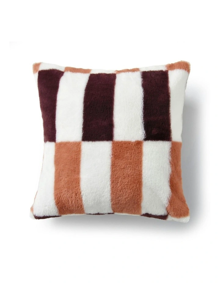 Alma Faux Fur Cushion 50x50cm in Chocolate Mousse image 1